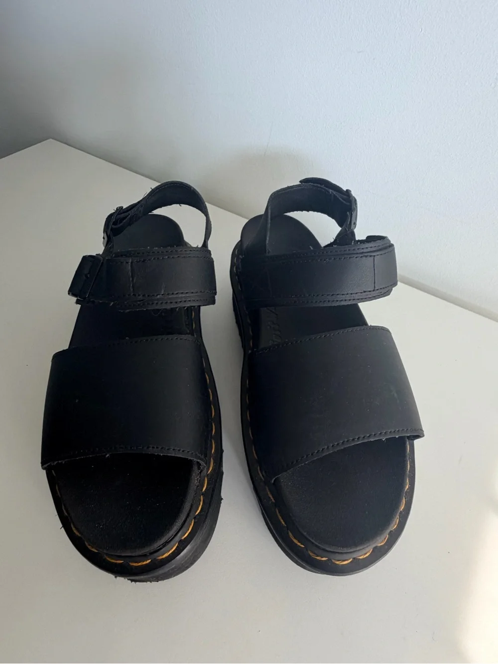 Dr Martens Black Platform Strappy Sandals - Women's